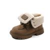 Winter  Kids' Fleece-lined Lace-up Cotton Boots Short Boots for Girls Children's warm boots