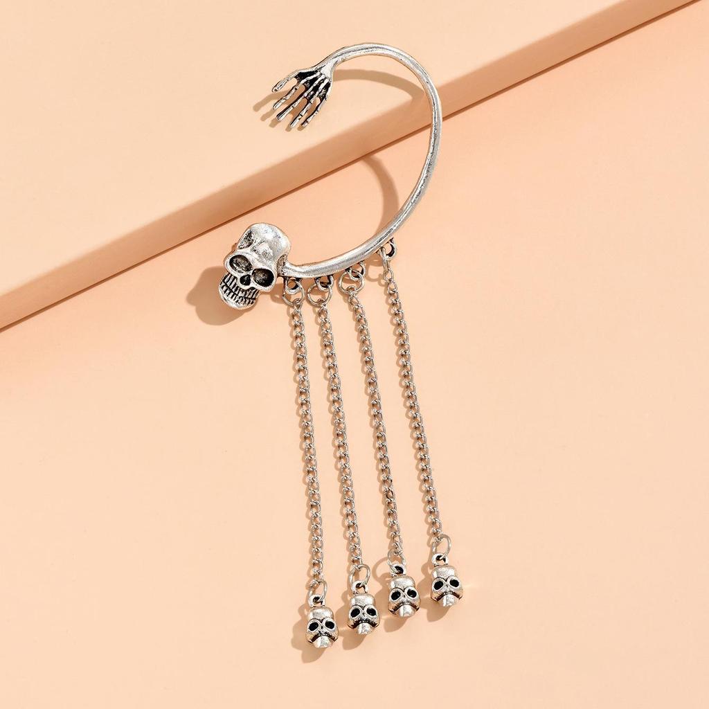 European & American Punk Rock Ghost Hand Skull Ear Cuff Earring