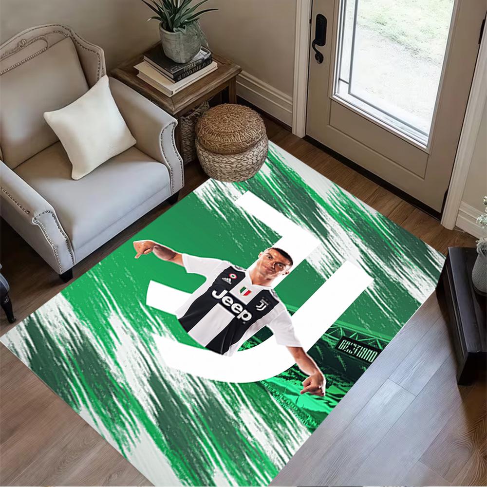 Juventus Football Player Leap Area Rug Design for Outdoor Dormitory Bedrooms Dining Room Antislip Carpet Anime Office Decor