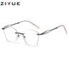 Pure temperament frameless trimmed glasses for women can be matched with degrees, advanced sense, plain glasses frame, metal myopia glasses frame.