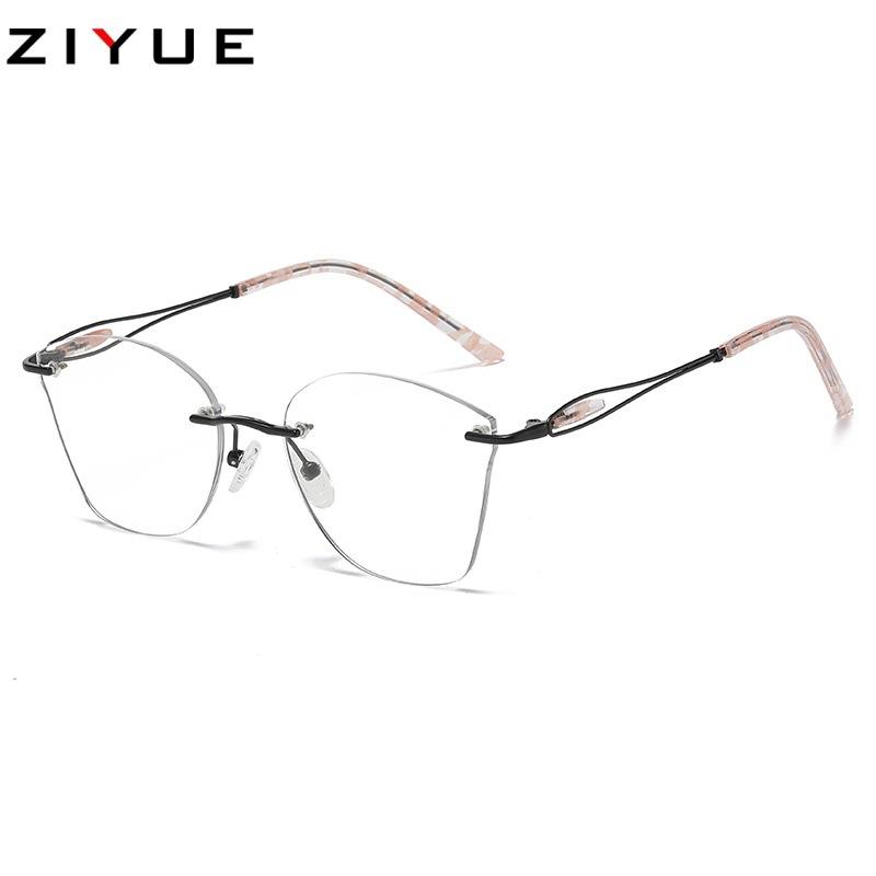 Pure temperament frameless trimmed glasses for women can be matched with degrees, advanced sense, plain glasses frame, metal myopia glasses frame.