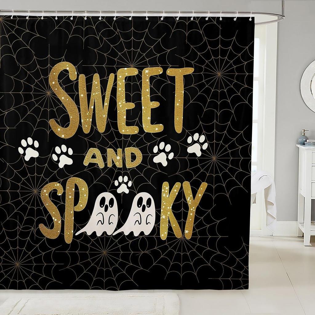 Cartoon Cat Kids Shower Curtains,Ocean Wave Japanese Ukiyo-e Bathroom Curtain,Ragdoll Abstract Stripe Home Decor,Sea Blue Retro