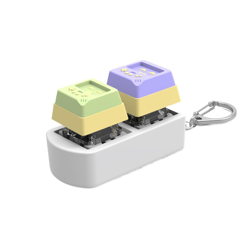 Diy Keycaps Toy Keyboard Fidget Toys Stress Relief with Keychain Keyboard Keychain Finger Button Button Shaft Tester Adults