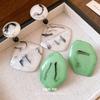Silver Needle Resin Smudged Round Pendant Earrings European and American Retro Personality Temperament Earrings Light Luxury High-end Earrings Women