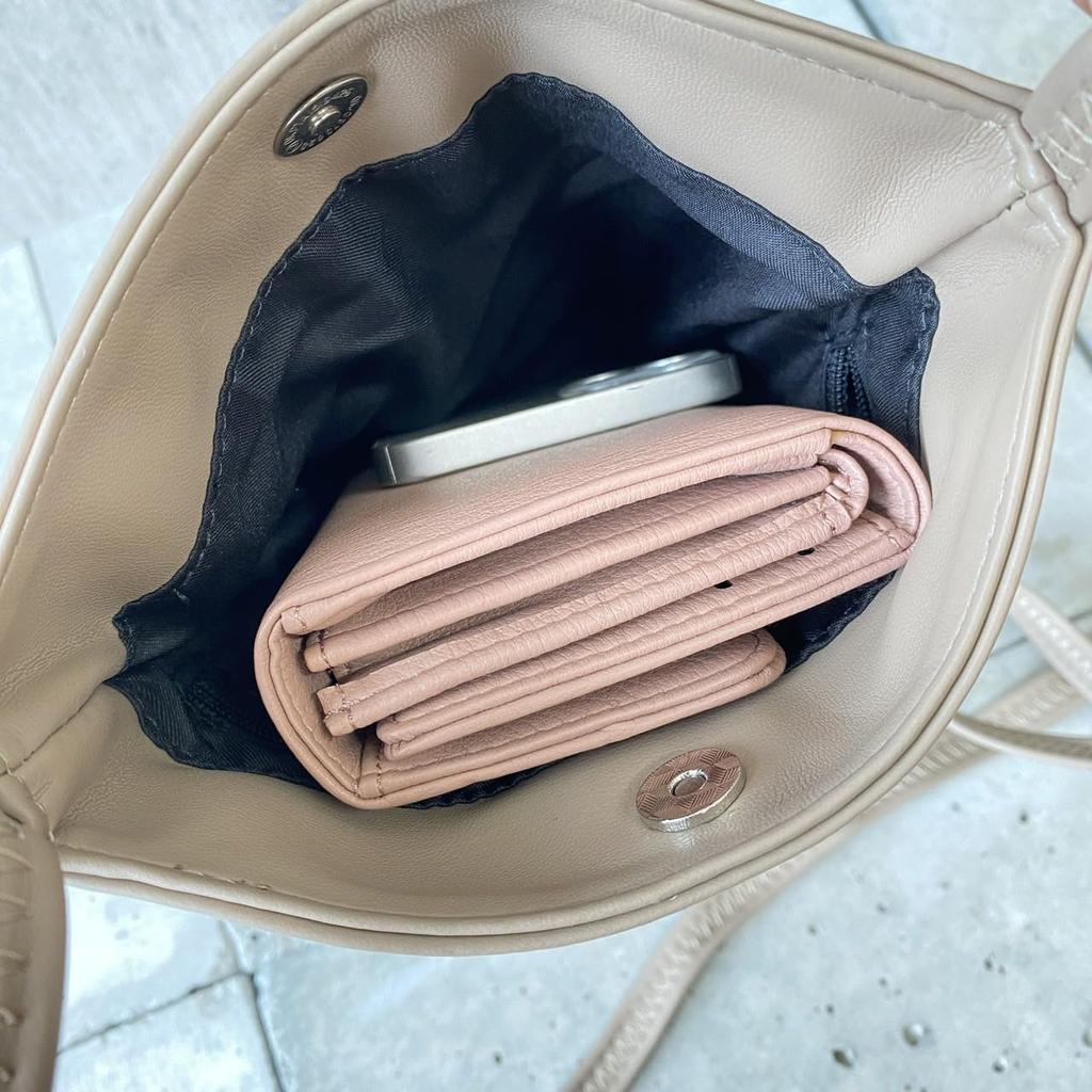 [mauve] Soft Faux Leather Smartphone Shoulder Bag for Women, Lightweight, Crossbody, Neck, Wallet, Pouch, Smartphone, Cell Phone, Mini Bag, Medium