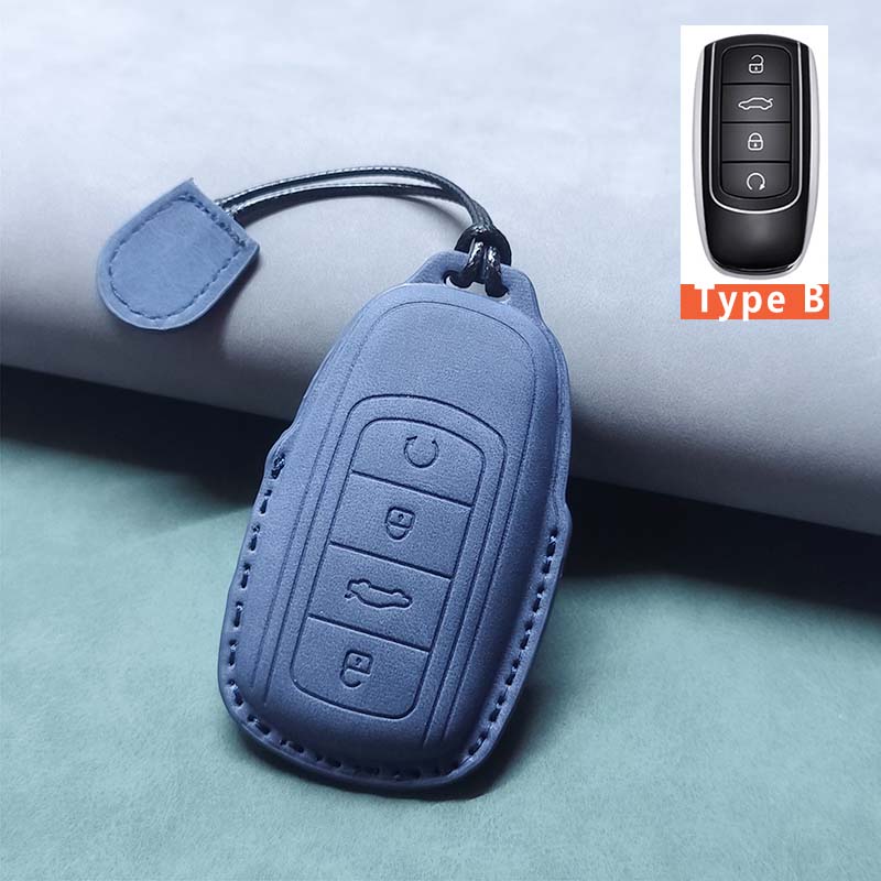 Inteligentne Etui na Kluczyk Samochodowy Pokrowiec Do Chery Jaecco 7 Omoda 5 C5 E5 Arrizo 5 Plus Skórzana Muszla Brelok Anti-fall Trwałe Akcesoria