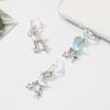 1pc Dreamy Pearl Moon Star Alloy Dust Plug Pendant, Simple Alloy Inlaid Color Moon Dust Plug Pendant, Cute Cartoon Mobile Phone Pendant