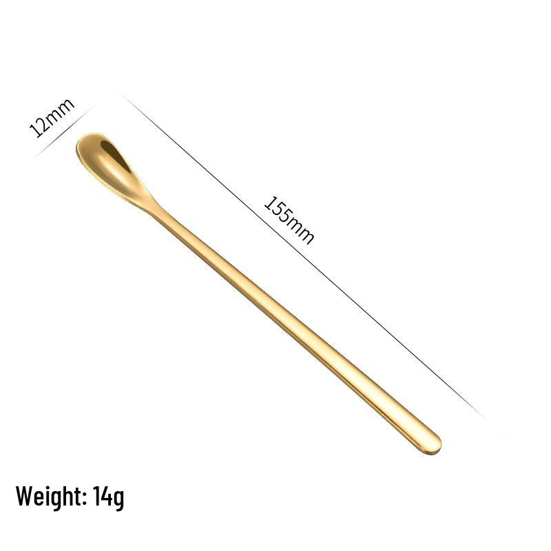 Japanese 410 Stainless Steel Long Handle Mixing Spoon for Tea, Coffee, Dessert & Ice