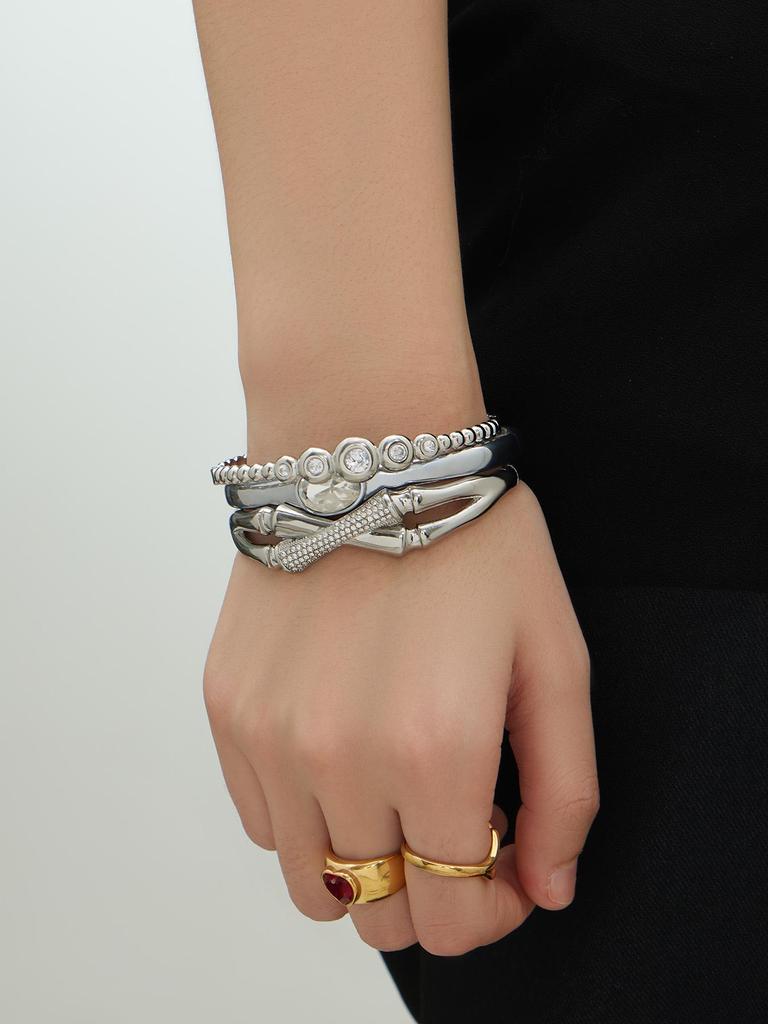 18K Gold-Plated Stainless Steel Zircon Clasp Bracelet - European & American Chic Women's Fashion