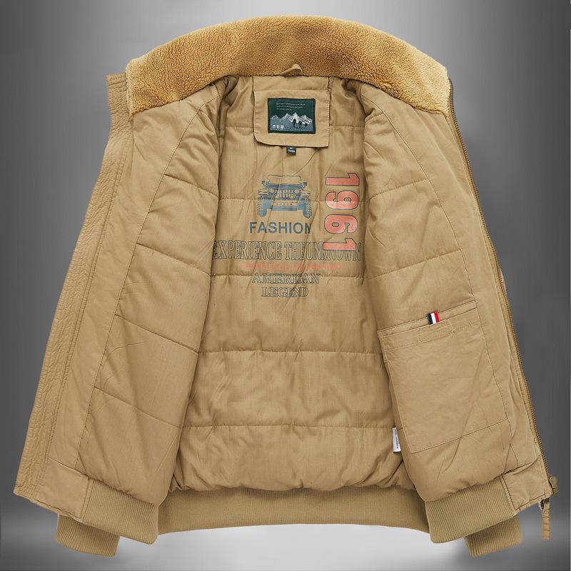 Thickened Cotton-padded Clothes Men's Pure Cotton Washed Casual Cotton-padded Jackets Loose Pilot Tooling Lapel Jacket Cotton-padded Clothes