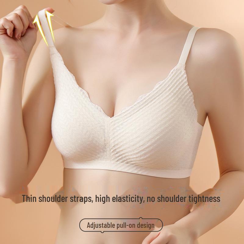 Seamless Wheat Ear Lace Bralette: No-Slip, No Steel Ring, Sexy Thin Suspender Design