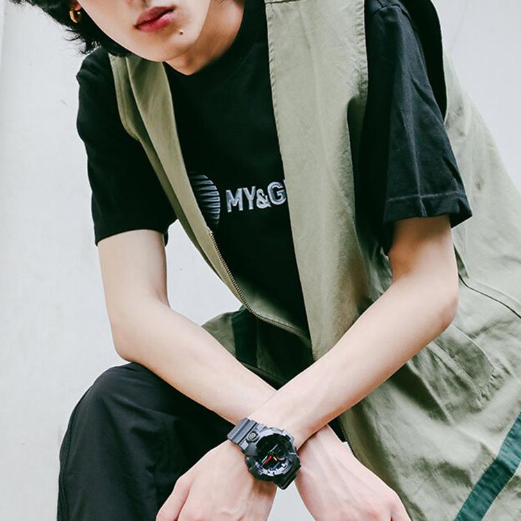 Casio G-Shock Tema Serisi Moda Trendi Neon Stil Çift Ekran Darbeye Dayanıklı Su Geçirmez Spor Kuvars Mekanizma Reçine Kayış GA-700BMC-1A