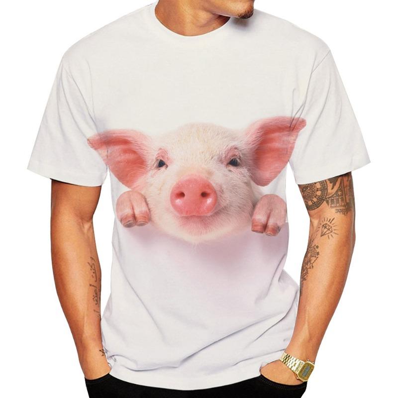 Popular 3D Art Design of Cute Pigs In Summer, Youthful Fashion Personality, Cute Popular T-shirt