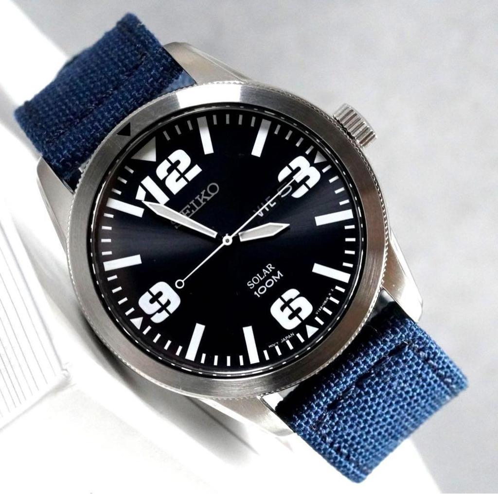 [USED] SEIKO Military Round Day Date Watch Solar Extreme