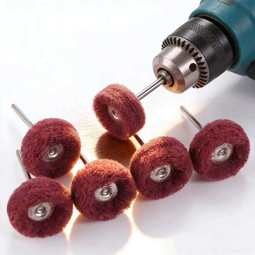 

10pcs Buffing Drill Abrasive Brush Rust Remover Fiber Polishing Wheel Nylon 2.35mm Shank Fiber Grinding Head Rotary Tool чорний
