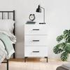 Exclusive House - White Bedside Table 40x40x66 Cm Engineered Wood