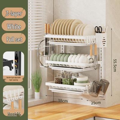 Zhishi 3-Tier Wall-Mounted Dish Drying Rack