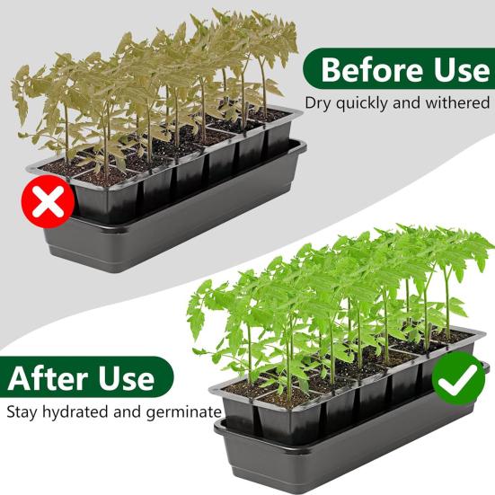 8 Pcs Seeds Starter Tray Mat 24-Cell Replacement Capillary Mats Absorbent Self Watering