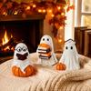 Fun Halloween Desk Accessories Ghost Figurine, Resin Spooky Cute Statue, Funny Creepy Collectible Art Figurines Tabletop Ornament for Home Shelf