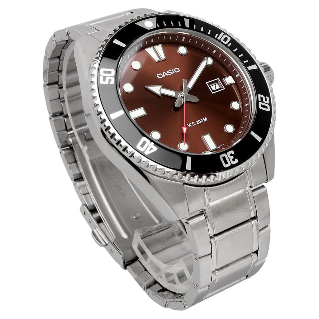 Casio Standard Analog Sports Watch Brown Dial Metal 20 ATM Water Overseas Model MDV-107D-5AV Men's Band, Resistant, [Used]