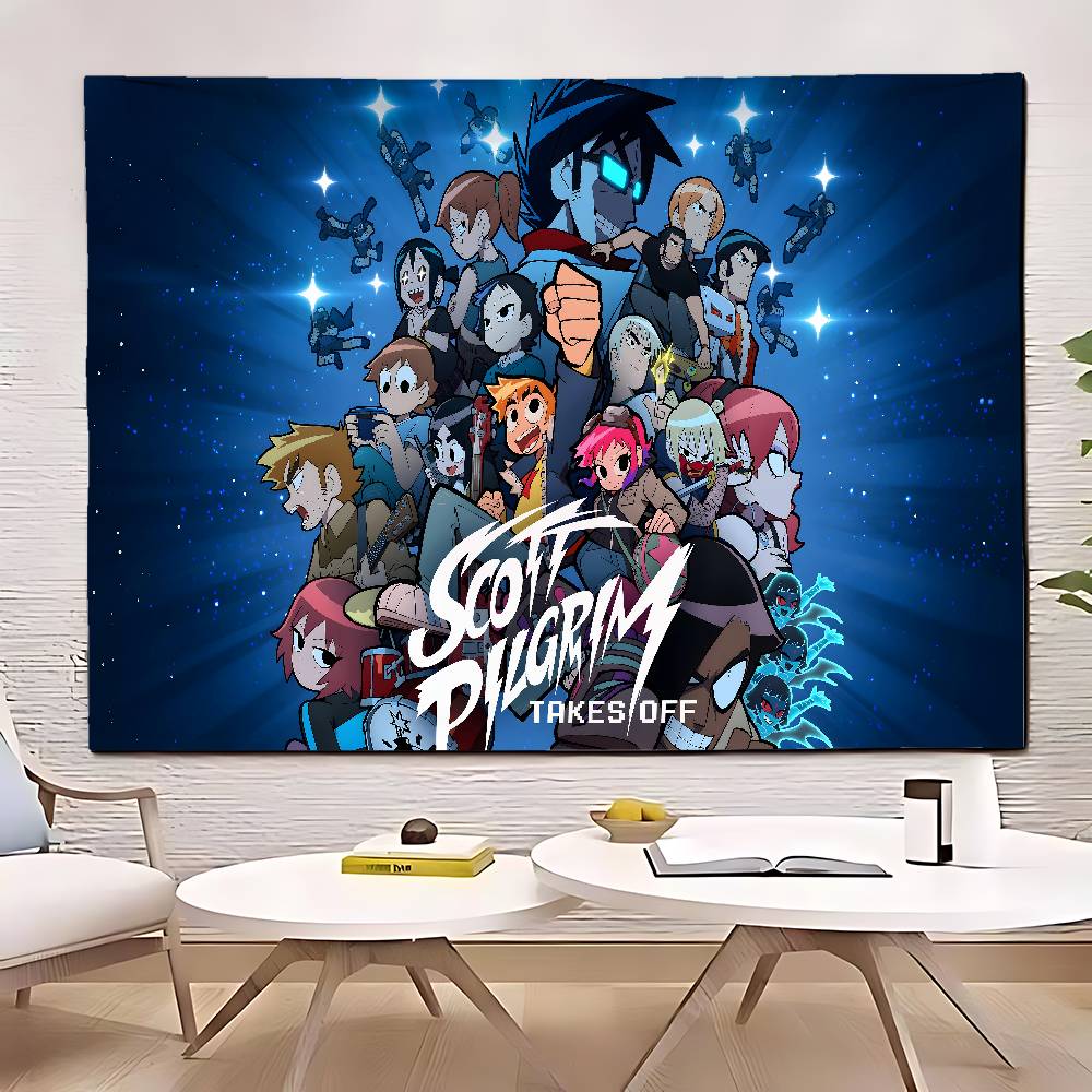 SScott Pilgrim Tapestry Customizable Tapestries Of Various Styleswall Hangings Celebrity Photo Printingwall Hangings