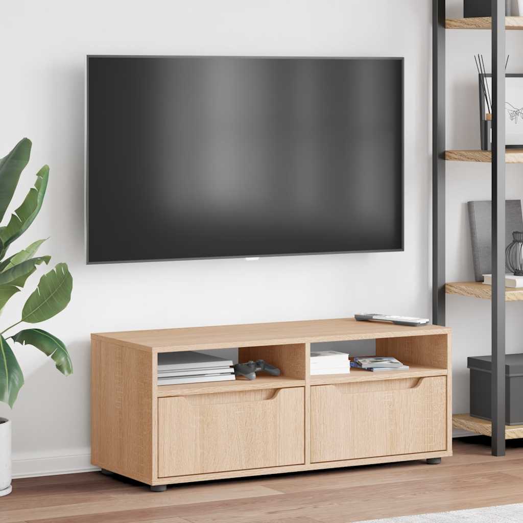 Szafka Rtv "Visnes" Dąb Sonoma 100X40X38 Cm Drewno Klejone