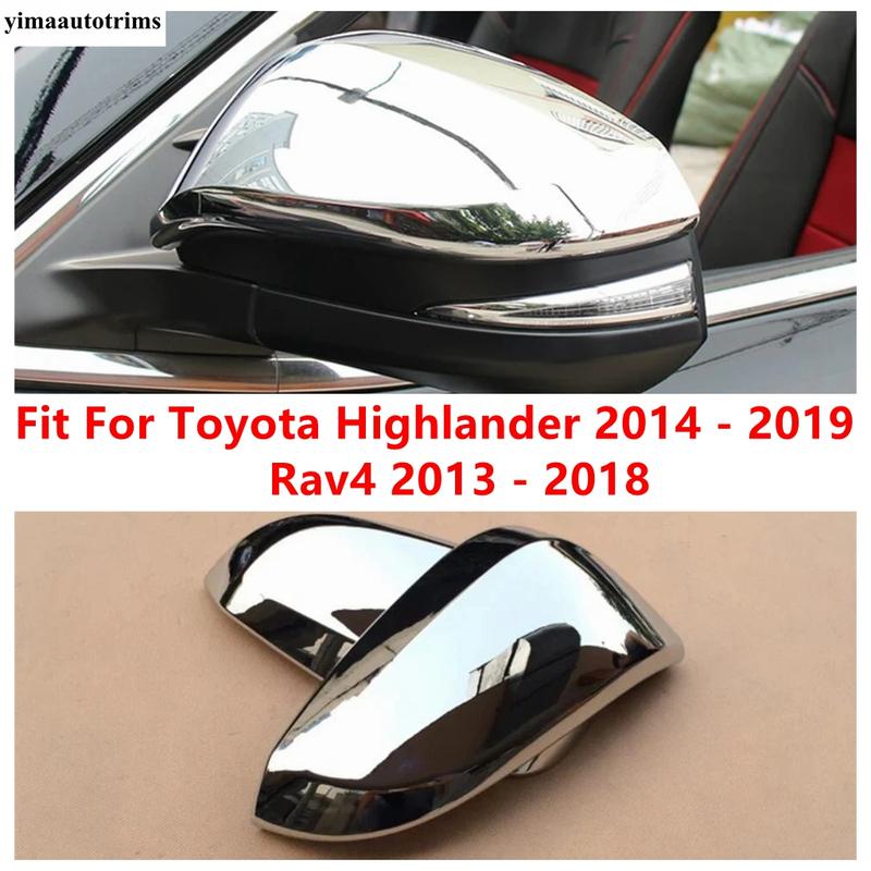 

Rearview Mirror Cap Decoration Cover Trim For Toyota Highlander 2014 - / Rav4 2013 - 2018 ABS Chrome Exterior Accessories