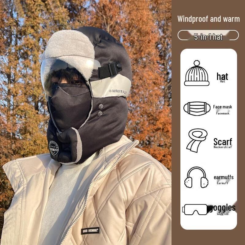 

HANDUNYOU Зимняя велосипедная шапка-ушанка