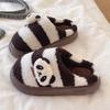 2025 Cute Cartoon Panda Women's Closed-Toe Non-Slip Cotton Slippers for Autumn & Winter