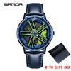 SANDA Happy People Fashion Men Watches Top Luxury Quartz Watch Waterproof 360 Rotating Car Wheel Dial Watch For Male Sport Clock
