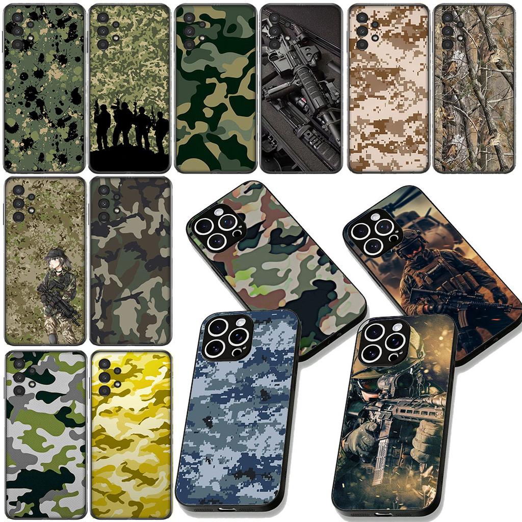 Camo Pattern Military Army Camouflage Cover for Samsung Galaxy Note 20 9 10 S8 S10 Lite S9 Plus A54 A53 A21S S10E A17 Phone Case