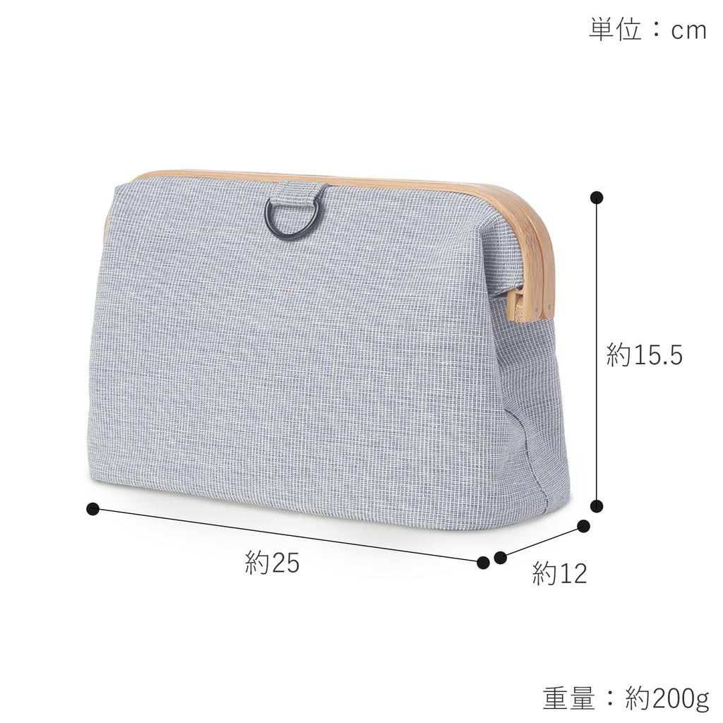 GUDEE Gudi Cosmetic Pouch, Large Capacity, Clasp Closure, Women's, Cute, Waterproof, Freestanding, Bamboo Fabric, Uroki Toiletry Bag, GudeeLife