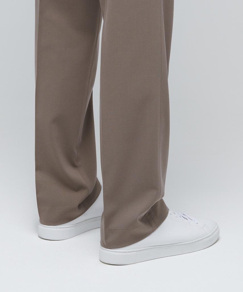 Musinsa Standard Lightweight Semi-Wide Hidden Elastic Waist Slacks [Dusty Beige]