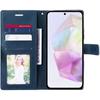 Coque de protection - BOOLING - pour Samsung Galaxy A35 5G - Bleu Marine - Effet Cuir Rétro - Antichoc avec Porte-cartes