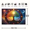 2D Astrology Tree Backdrop, Celestial Wheel Background for Mystical & Wiccan Events