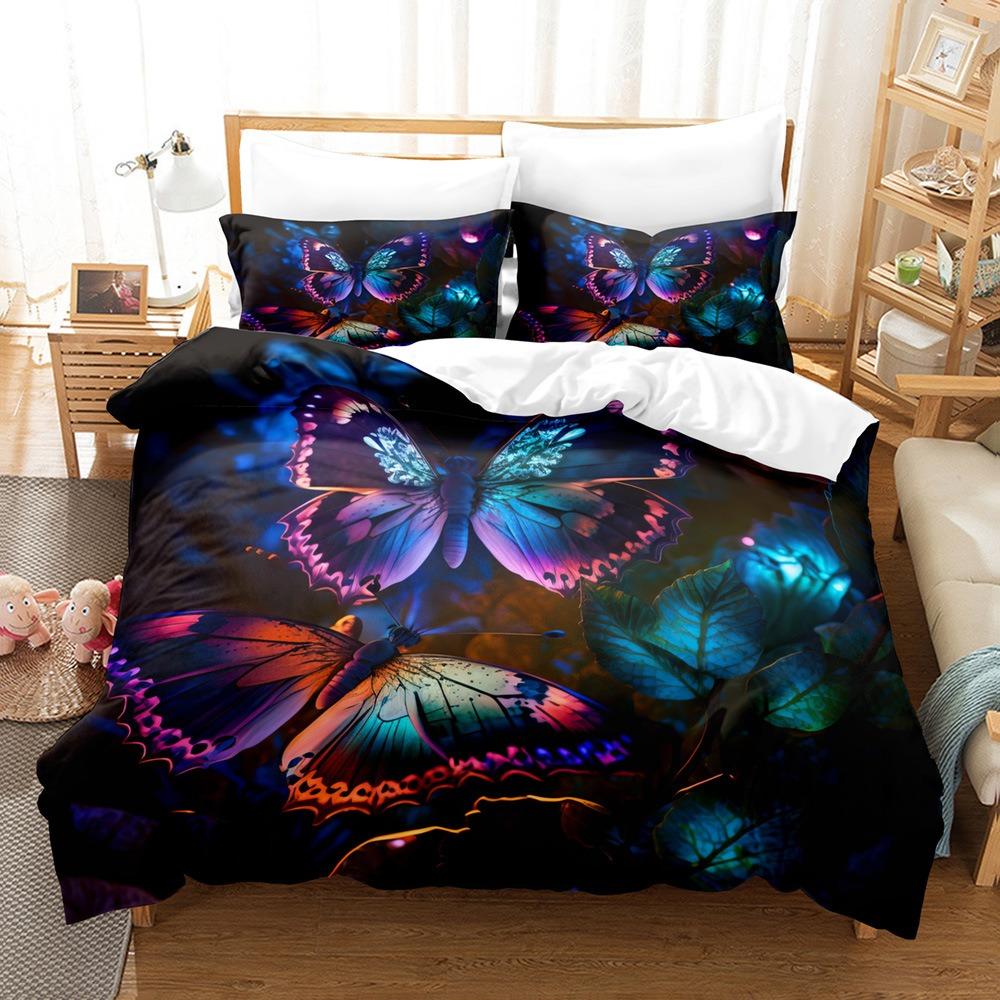 Butterfly Bedding Set 3D Women and Girls Duvet and Pillow Covers Full Size Luxury Cover Queen and King Bed Cover Gifts