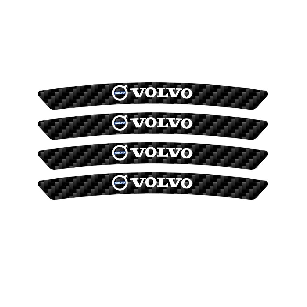 

Car Styling 4PCS Aluminum/Carbon Fiber Car Rim Sticker Decals For Volvo Rdesign XC60 XC90 V40 V50 V60 S40 S60 T6 AWD S80L XC40