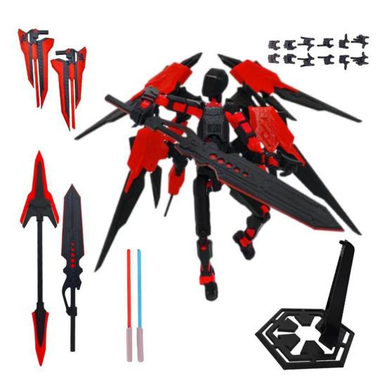3D Printed Robot Action Figure with Accessories Movable Joints Demon