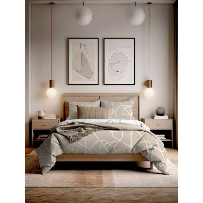 "Pablo" Duvet Cover Set All Sizes 100% Cotton / 57 Threads/cm² - Pablo Latte - Duvet Cover Set 240 X 220 Cm + 2 Pillowcases