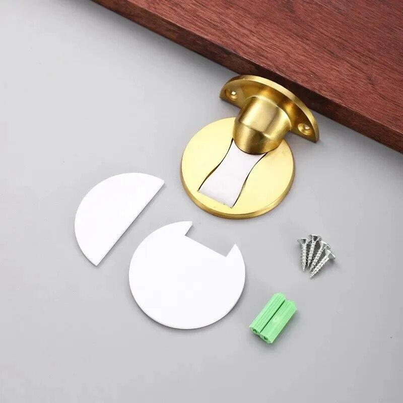 Invisible Magnetic Door Stopper Stainless Steel Punch-free Windproof Mechanical Self-locking Door Stop Door Stopper