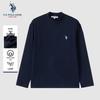 Men's Brushed Lyocell Wool Blend Semi-High Collar Long Sleeve T-Shirt