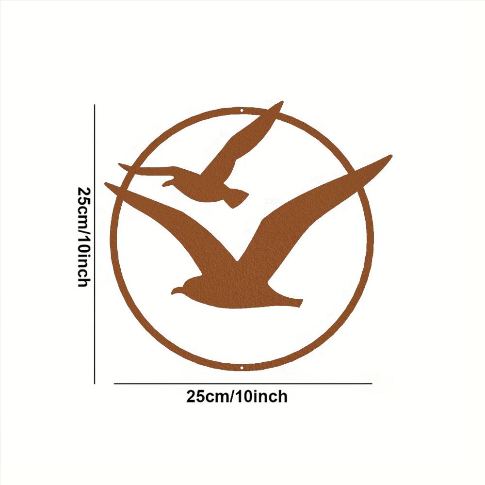 

Coastal Seagulls Metal Wall Art - Add charm to your decor with this wall art. Perfect for home office. Coastal seagull design. чёрный