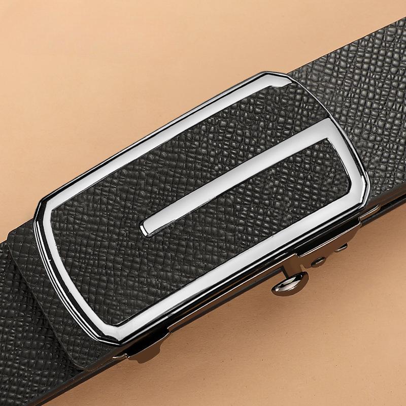 Men's Belt Toothless Automatic Buckle Leather Belt Business Casual Young and Middle Aged Belt Men