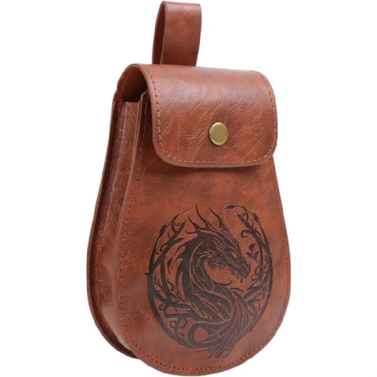 Retro Medieval Faux Leather Belt Pouch Purse Middle Ages Portable Coin Purse Belt Pouch LARP Renaissances Costumes