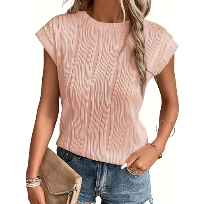 Women's Short Sleeve Casual Shirt Fashion T-shirt Breathable Lightweight Comfortable Work Vacation Top
