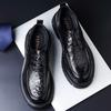 2025 New Hollow Leather Shoes British Style Leather Men's Shoes Platform Breathable High-end Leather Shoes Men's Summer Trend