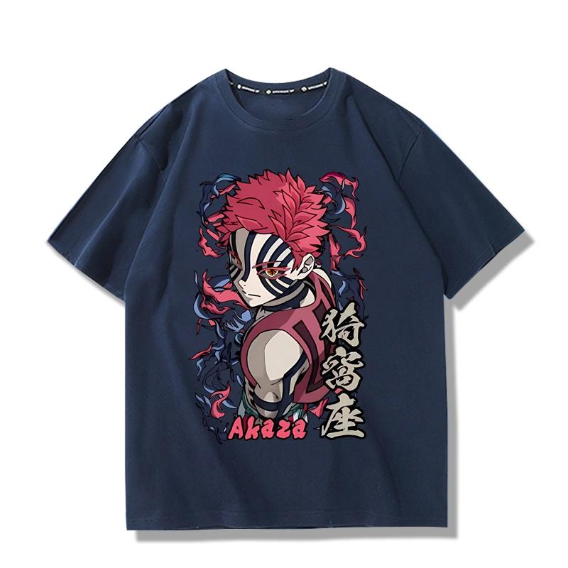 Kimetsu No Yaiba Collaboration Male, Twelve Demons, Moon of the Moon, Demon Yiwoza, Anime Short-sleeved T-shirt for Men