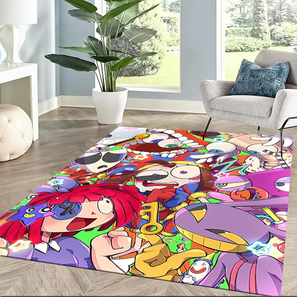 Digital Circus Area Rug Design For Game Room Playrooms Outdoor Hallway Antislip Carpet Office Home Decor Perfect Gift For Friends Family
