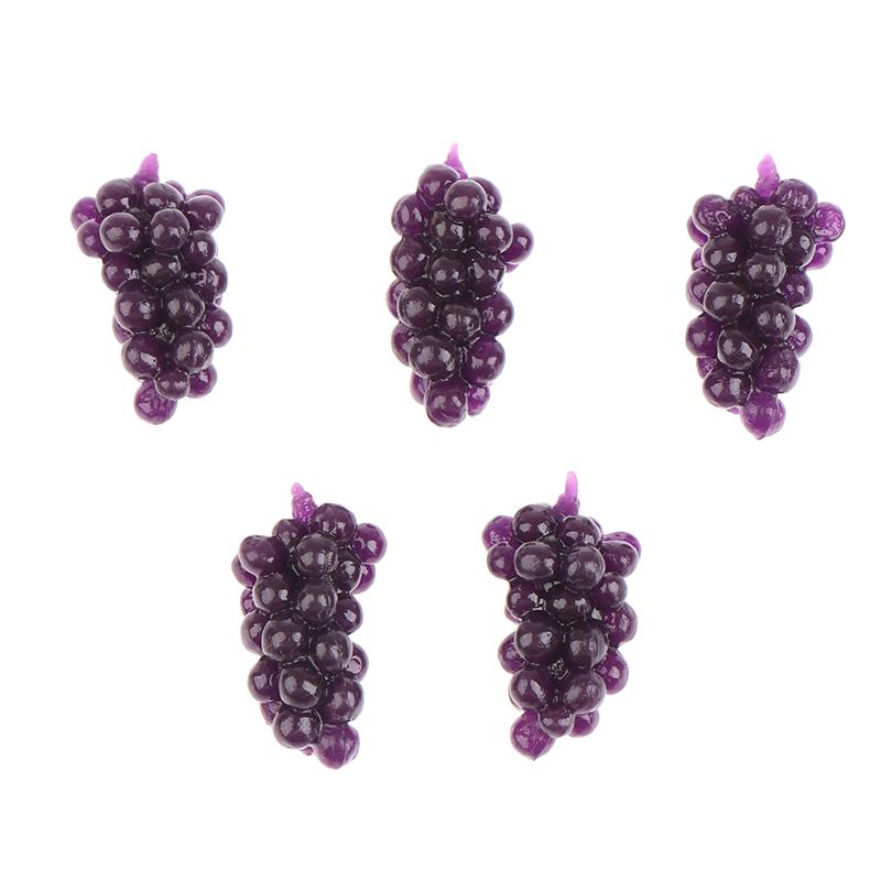 

5Pcs/Set Dollhouse Fruit Grape Mini simulated fruit TPR soft small grape фиолетовый
