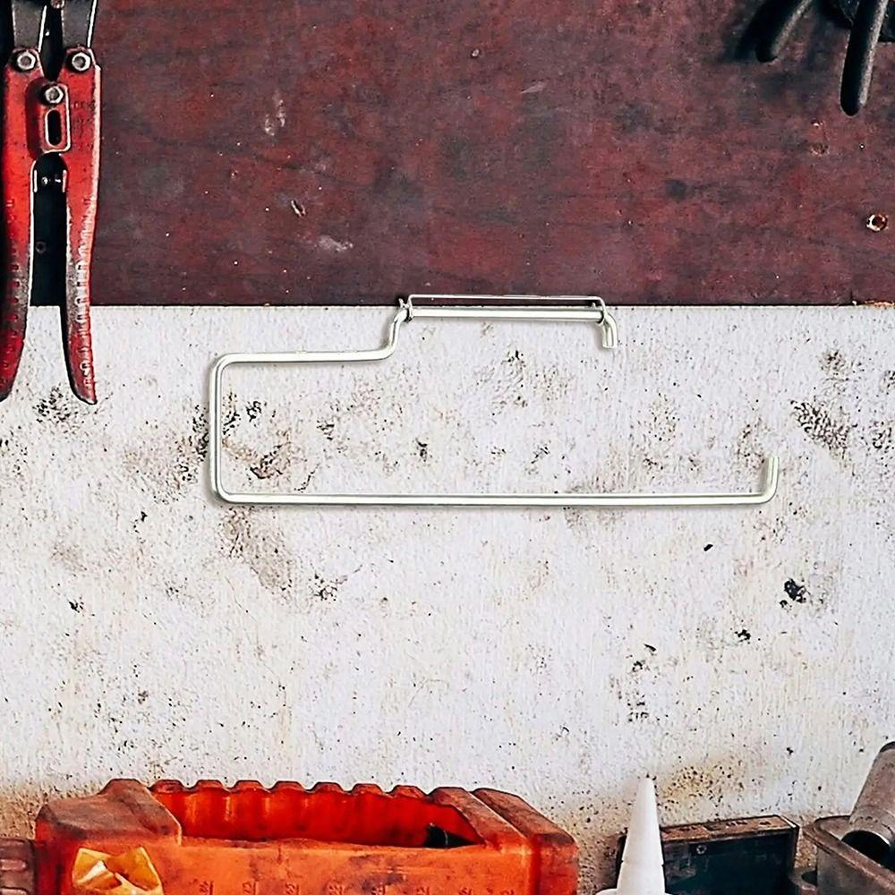 1Pcs Peg Board Pegboard Paper Towel Holder Kitchen Laundry Room Accessory for Workbench Paper Towels Pegboard Hook Silver Metal